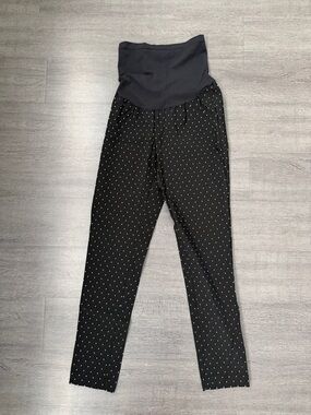 Motherhood Maternity Black Polka Dot Maternity Pull-On Pants